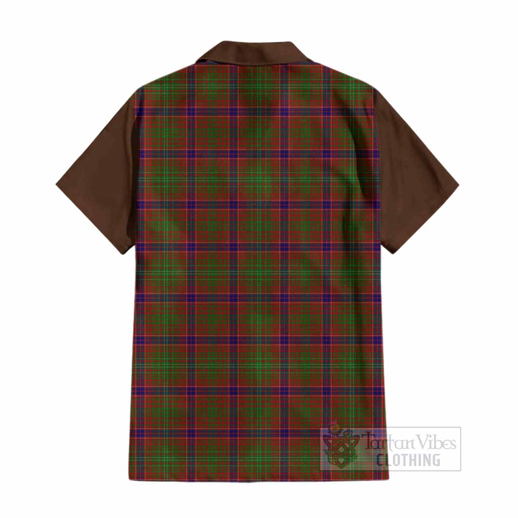 Lumsden Tartan Accent Cotton Hawaiian Shirt with Family Crest