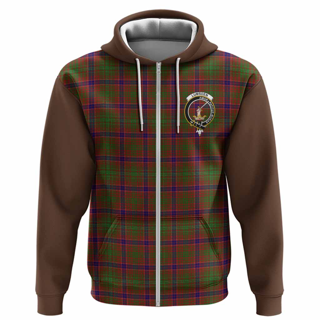 Lumsden Tartan Accent Hoodie with Family Crest
