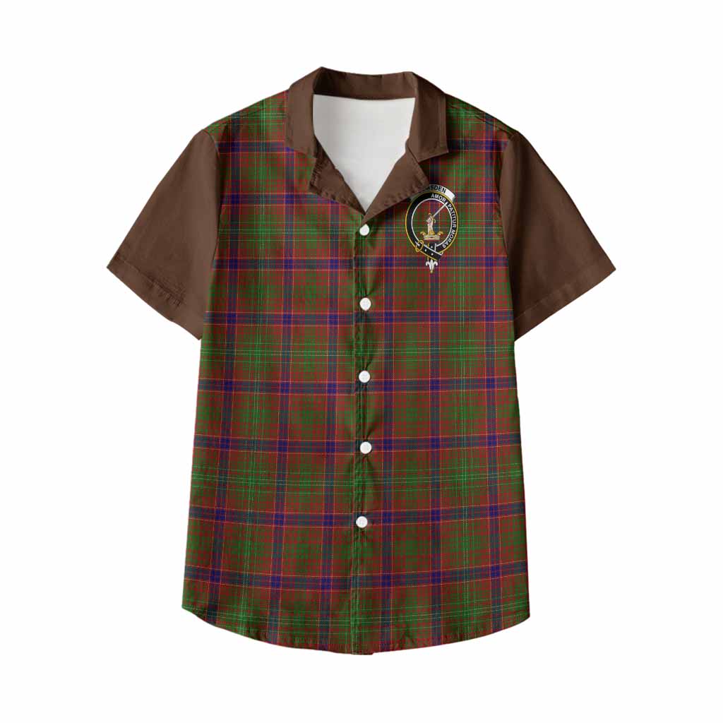 Lumsden Tartan Accent Kid Hawaiian Shirt with Family Crest