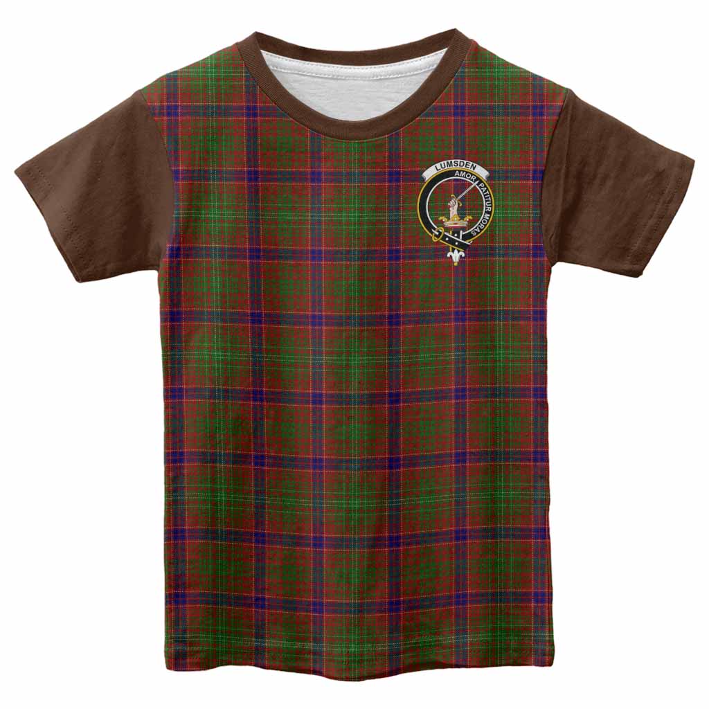 Lumsden Tartan Accent Kid T-shirt with Family Crest