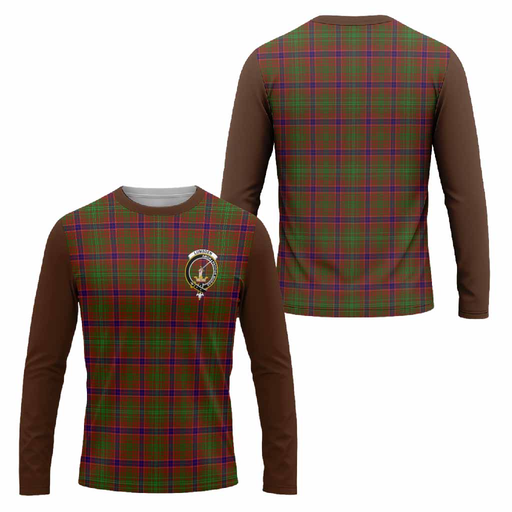 Lumsden Tartan Accent Long Sleeve T-Shirt with Family Crest
