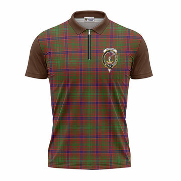 Lumsden Tartan Accent Zipper Polo Shirt with Family Crest
