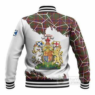 Lumsden Tartan Baseball Jacket with Family Crest and Lion Rampant Grunge Style