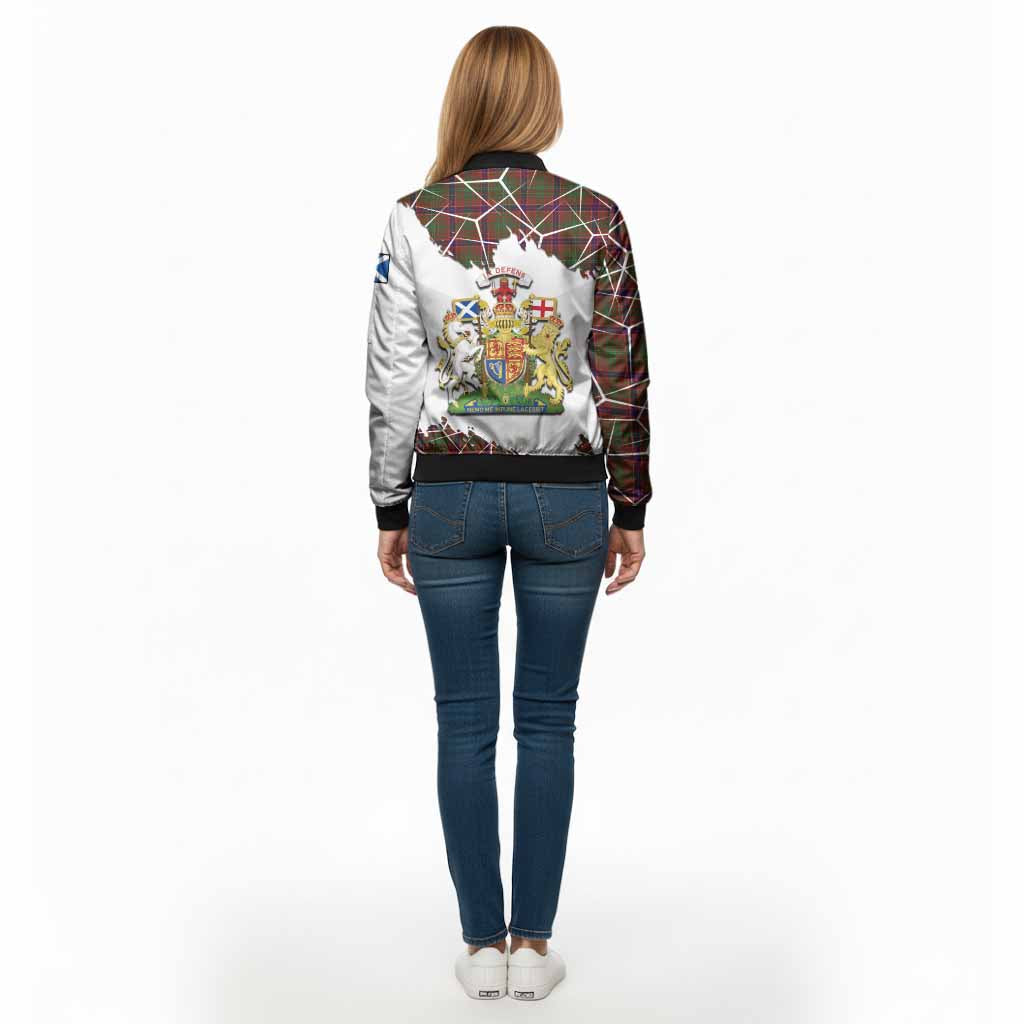 Lumsden Tartan Bomber Jacket with Family Crest and Lion Rampant Grunge Style