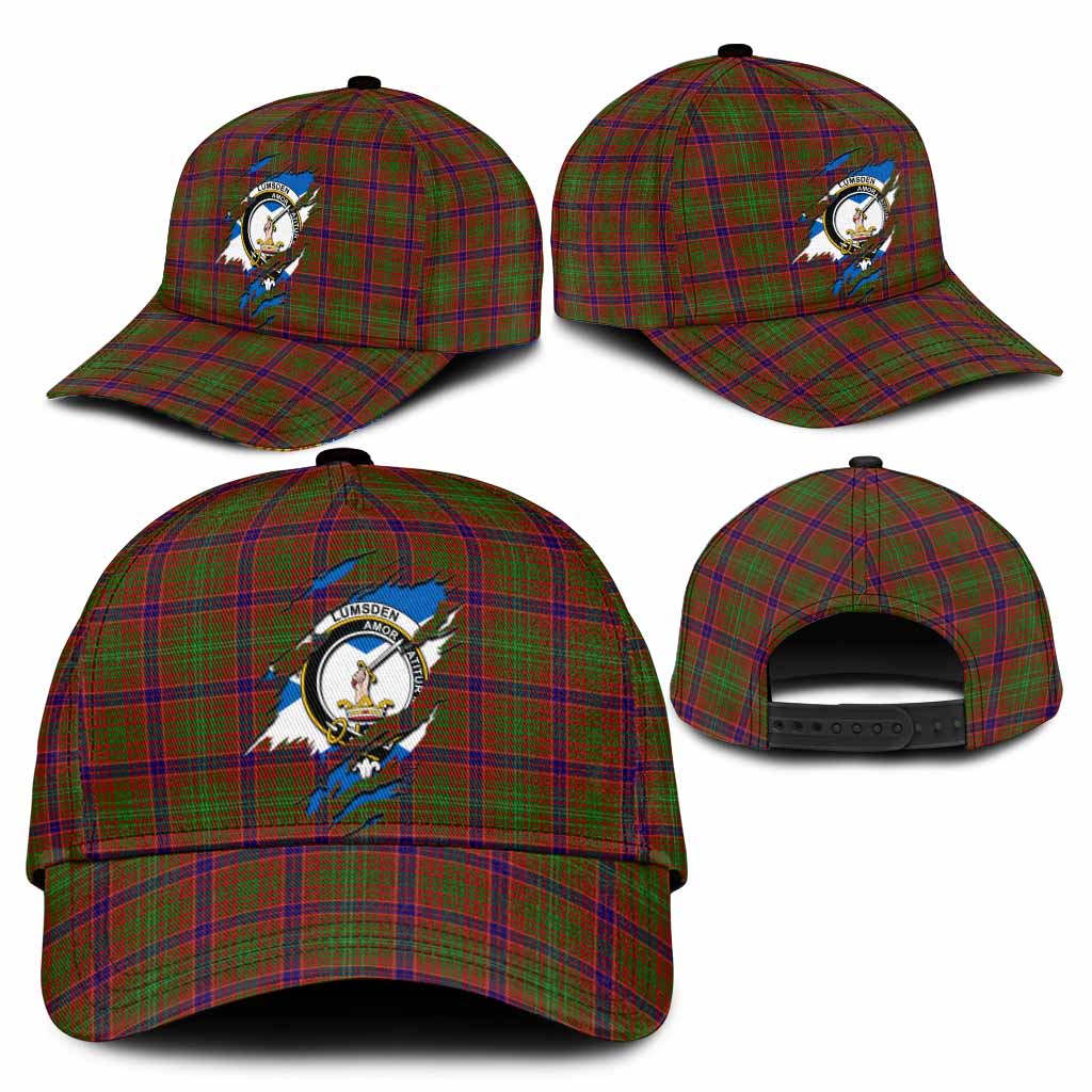 Lumsden Tartan Classic Cap with Family Crest In Me Style