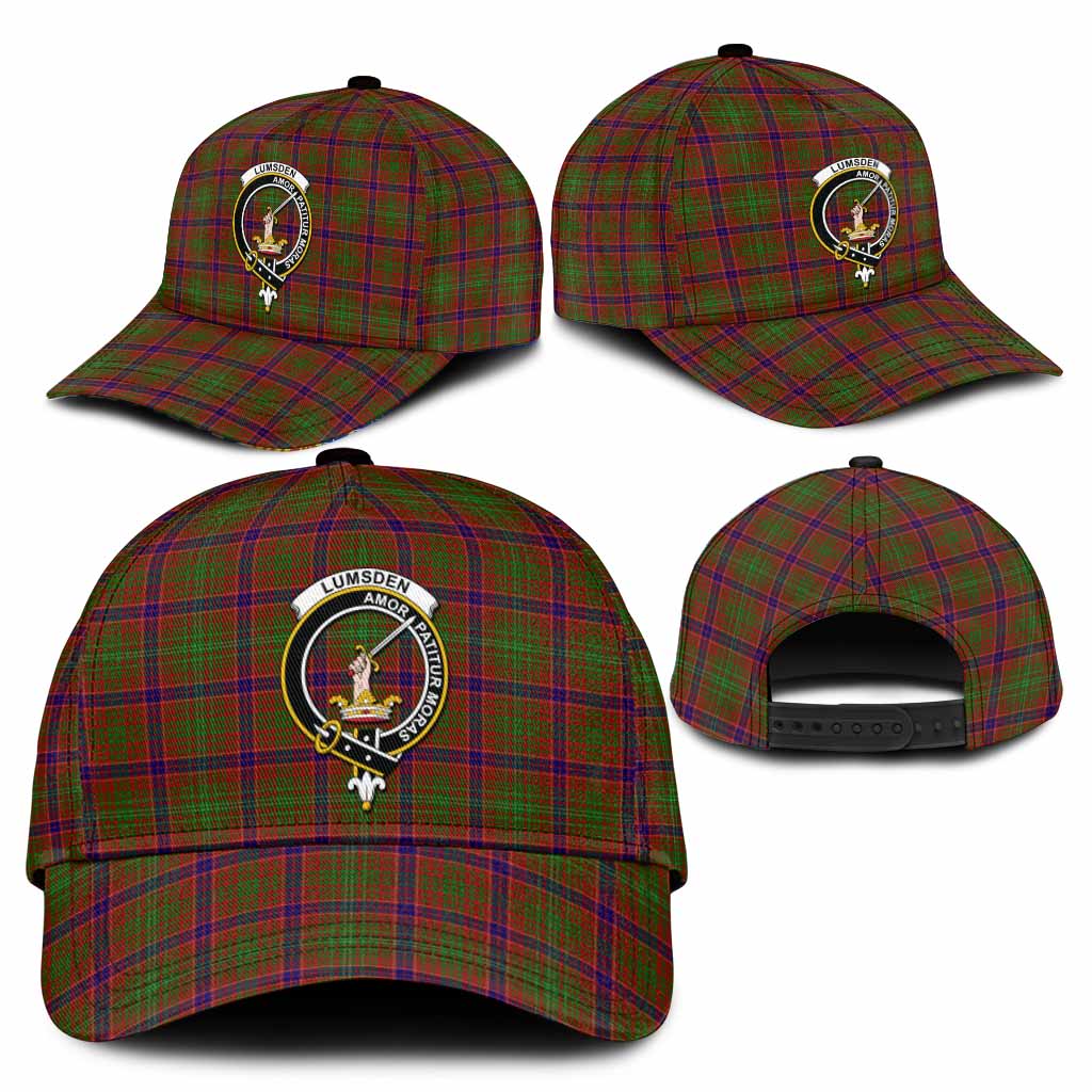 Lumsden Tartan Classic Cap with Family Crest
