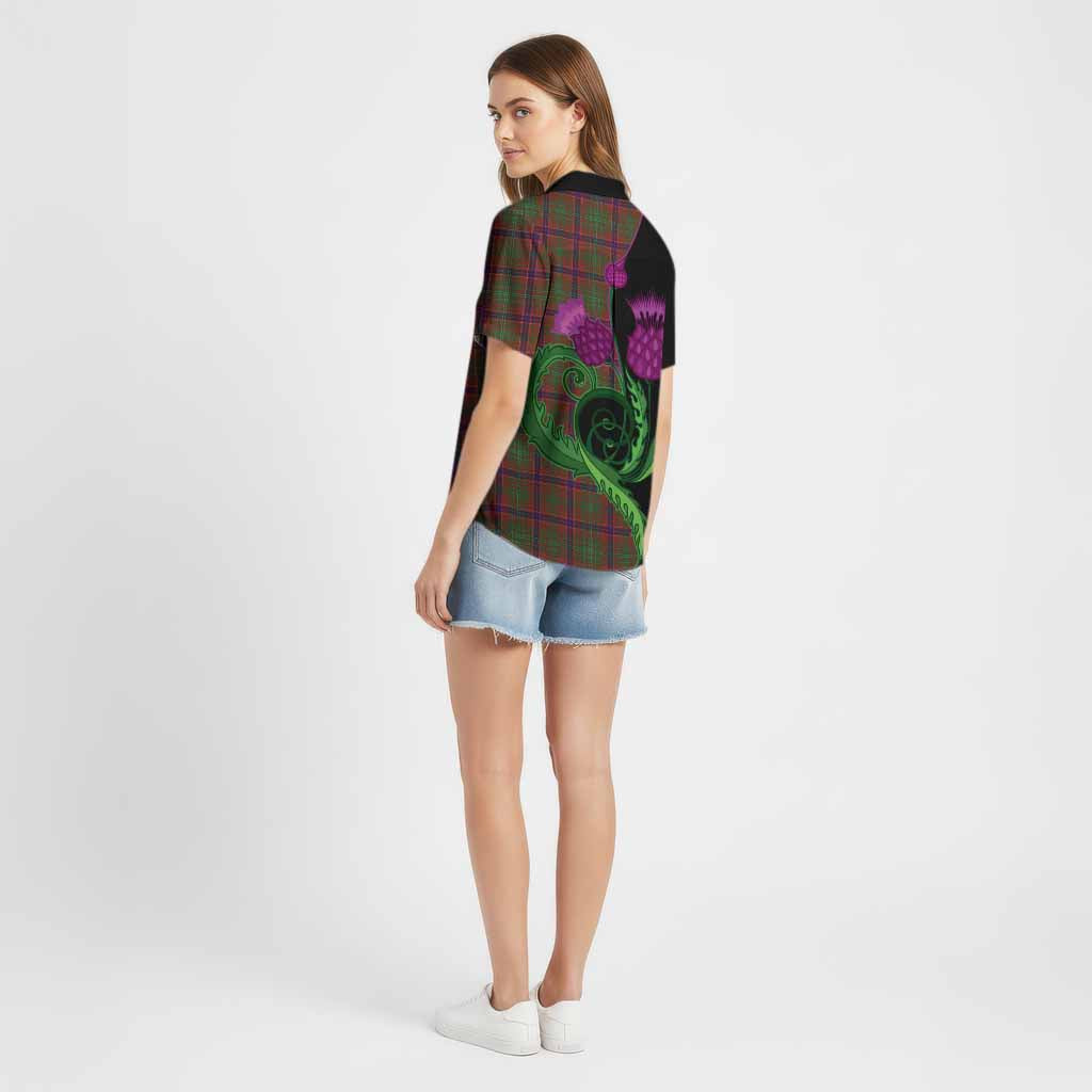 Lumsden Tartan Cotton Hawaiian Shirt Traditional Scottish Thistle