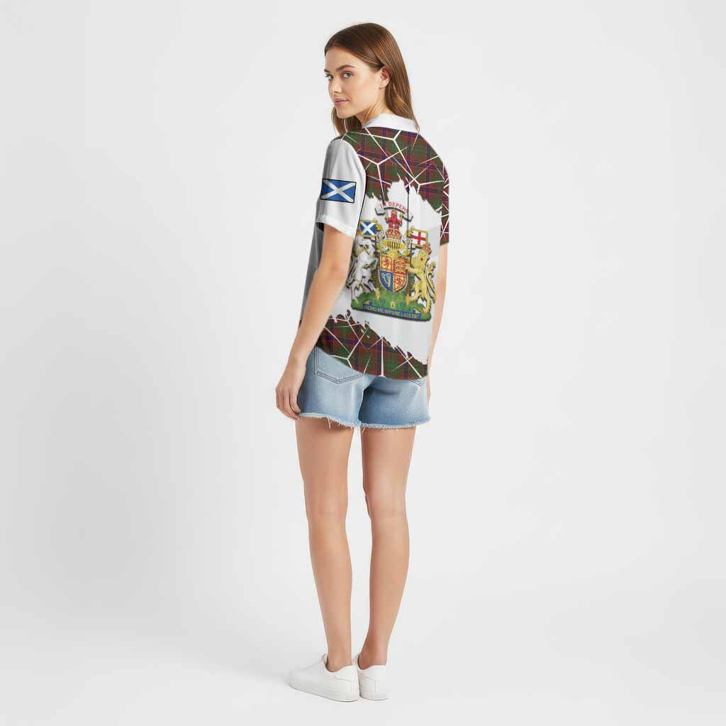 Lumsden Tartan Cotton Hawaiian Shirt with Family Crest and Lion Rampant Grunge Style