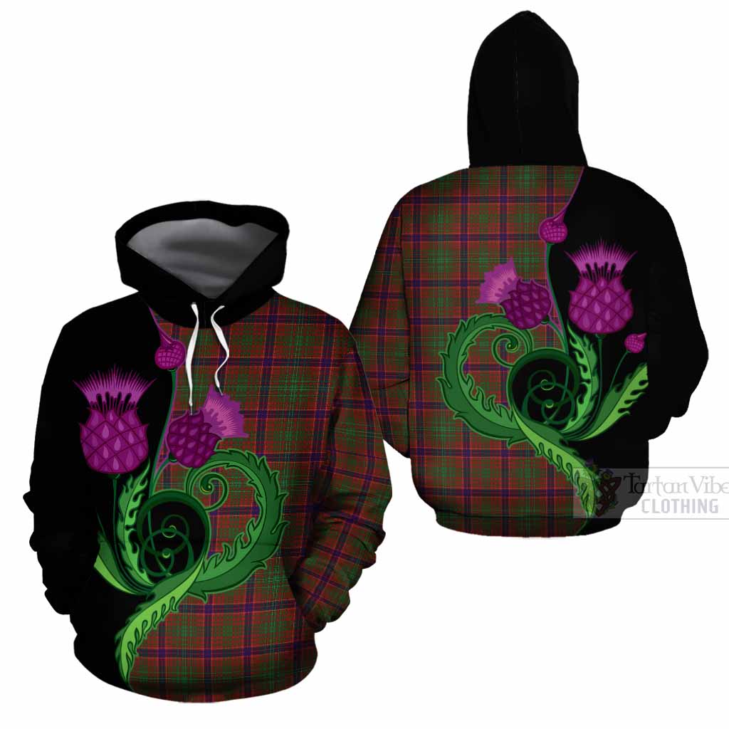 Lumsden Tartan Cotton Hoodie Traditional Scottish Thistle