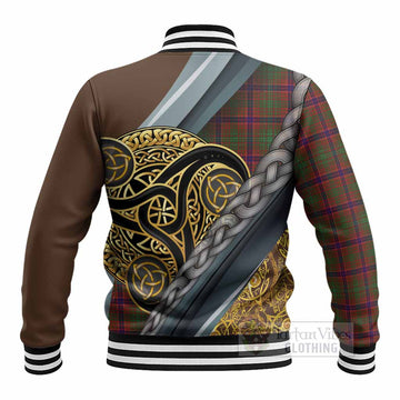 Lumsden Tartan Crest Baseball Jacket Scottish Triskele Celtic