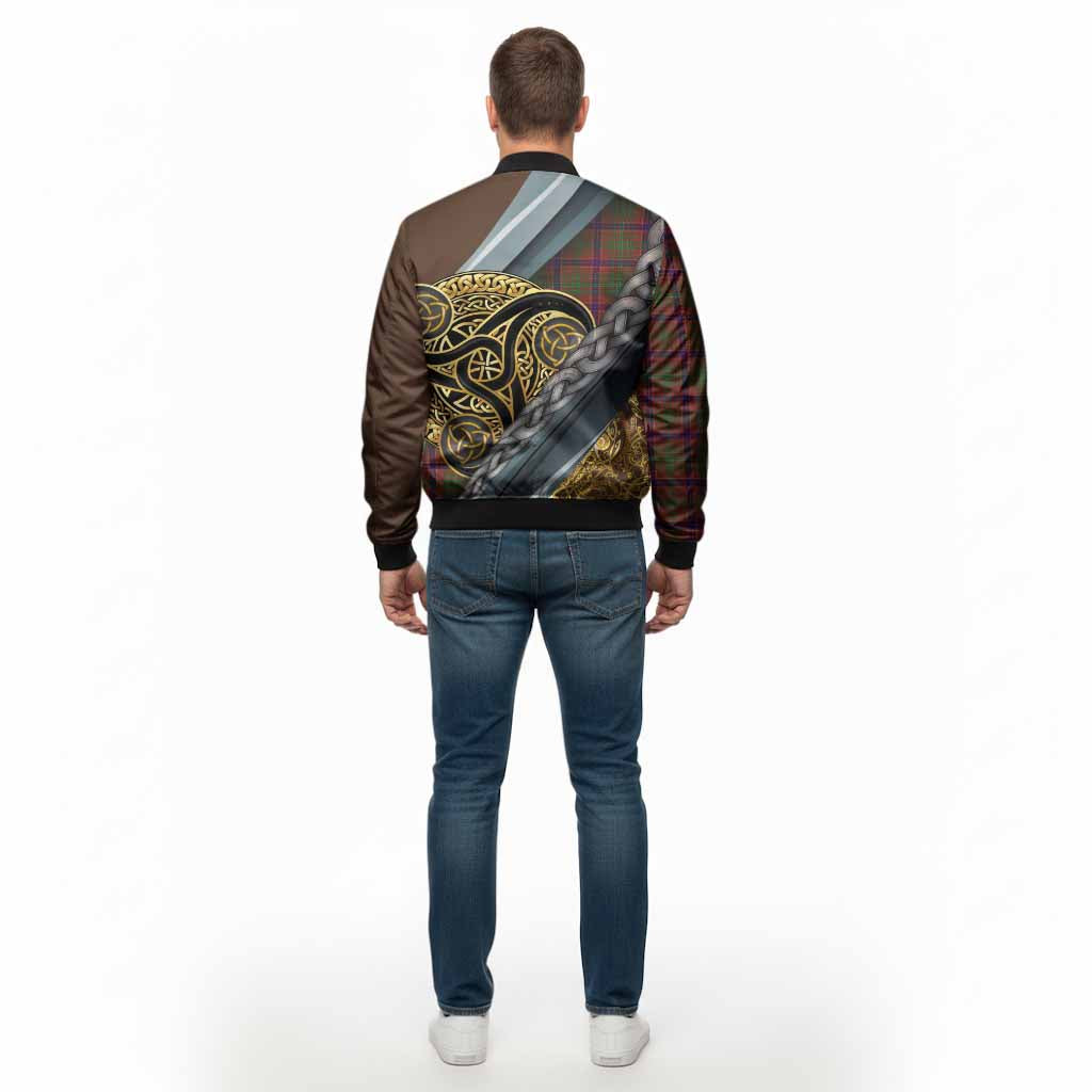 Lumsden Tartan Crest Bomber Jacket Scottish Triskele Celtic