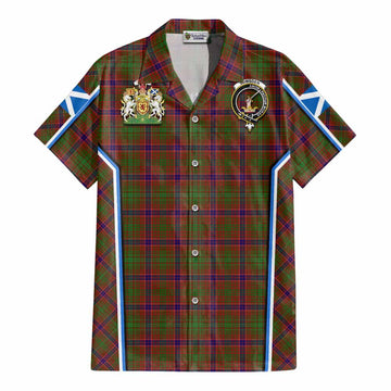 Lumsden Tartan Crest Cotton Hawaiian Shirt Scotland Coat of Arm Flag Style - Tartan Vibes Clothing