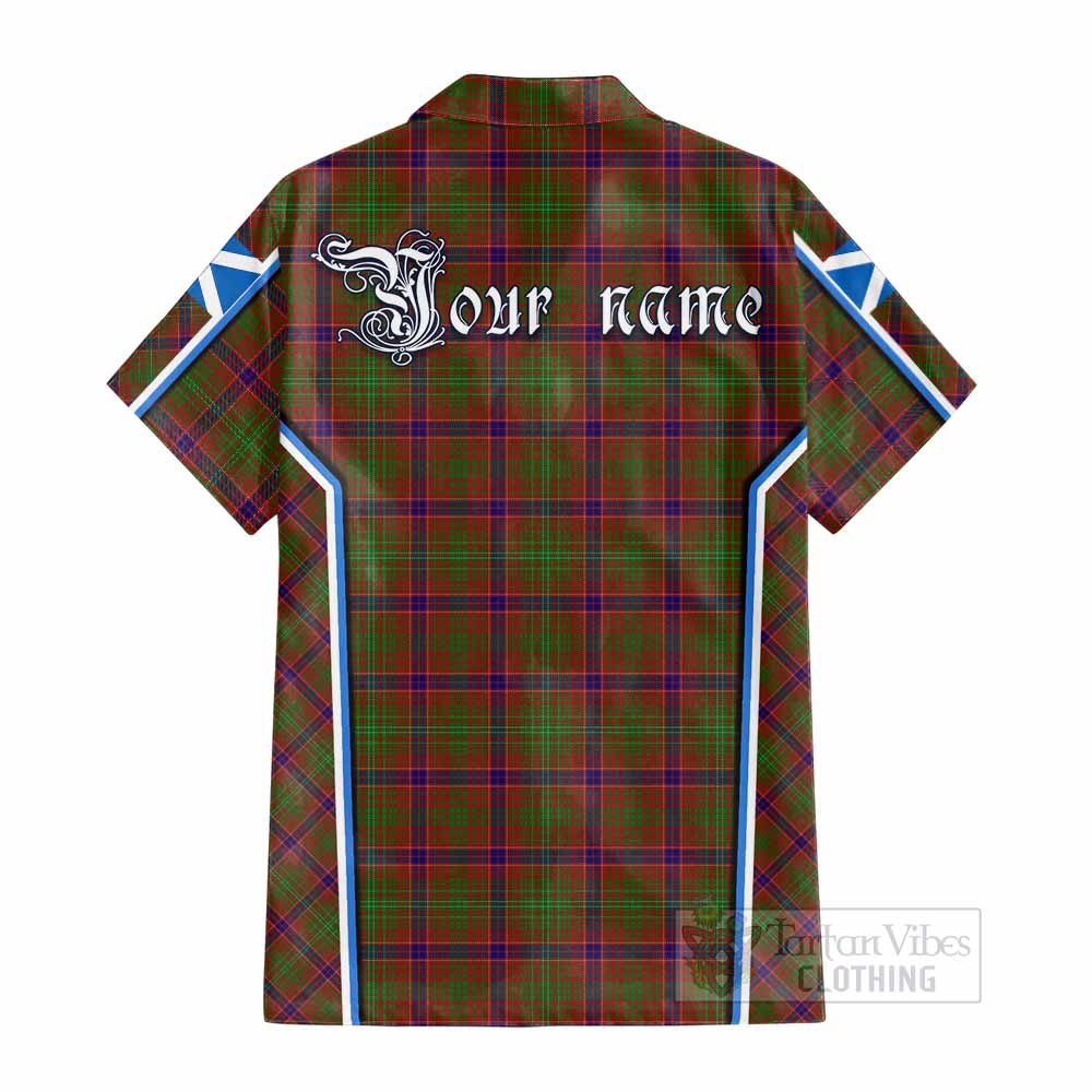 Lumsden Tartan Crest Cotton Hawaiian Shirt Scotland Coat of Arm Flag Style - Tartan Vibes Clothing