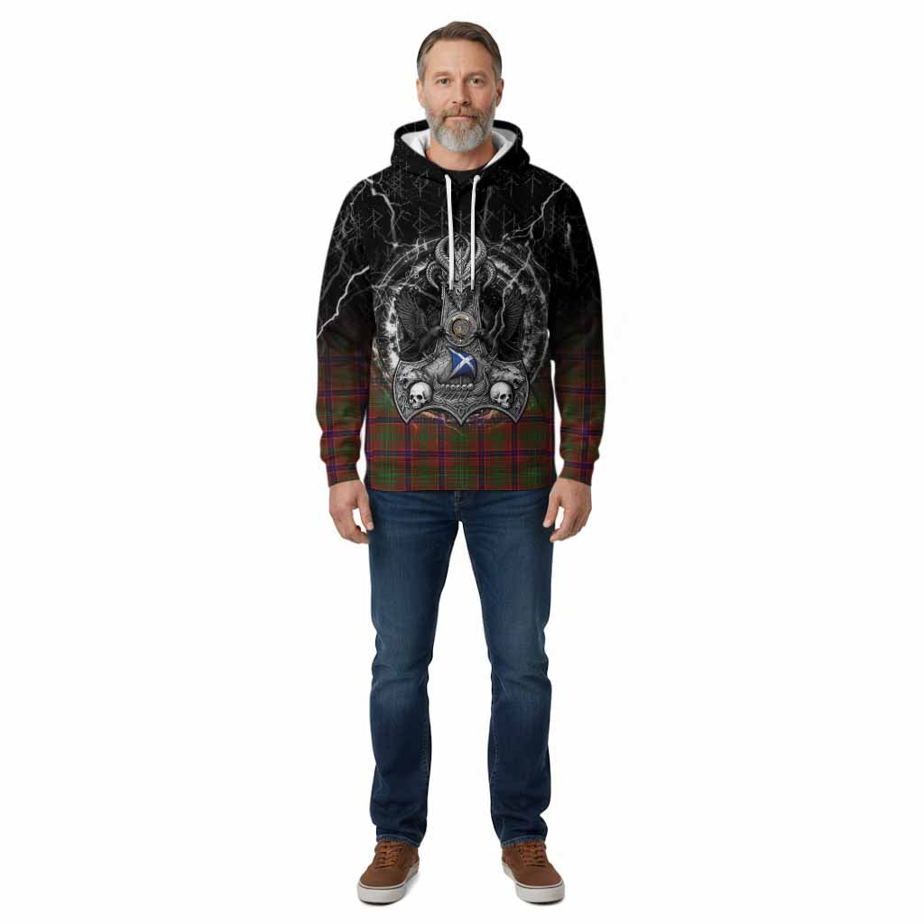 Lumsden Tartan Crest Cotton Hoodie Celtic Odin's Raven Legacy
