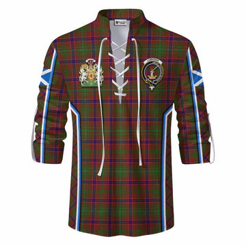 Lumsden Tartan Crest Ghillie Kilt Shirt Scotland Coat of Arm Flag Style