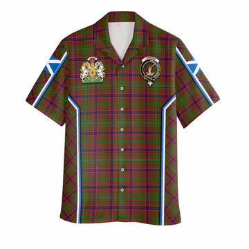 Lumsden Tartan Crest Hawaiian Shirt Scotland Coat of Arm Flag Style