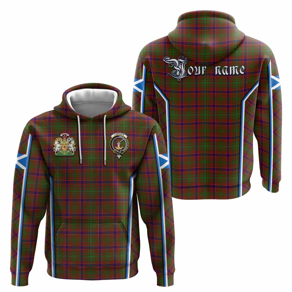 Lumsden Tartan Crest Hoodie Scotland Coat of Arm Flag Style - Tartan Vibes Clothing