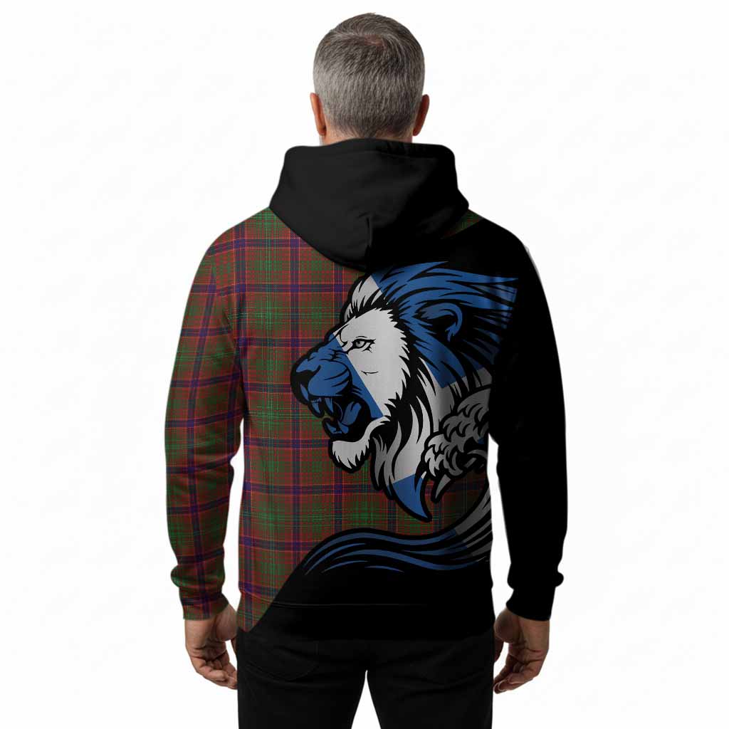 Lumsden Tartan Crest Hoodie Scottish Golden Lions Wave Flow