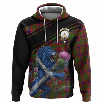 Lumsden Tartan Crest Hoodie Scottish Lion Rampant Thistle