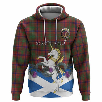 Lumsden Tartan Crest Hoodie Scottish Unicorn With Thistle