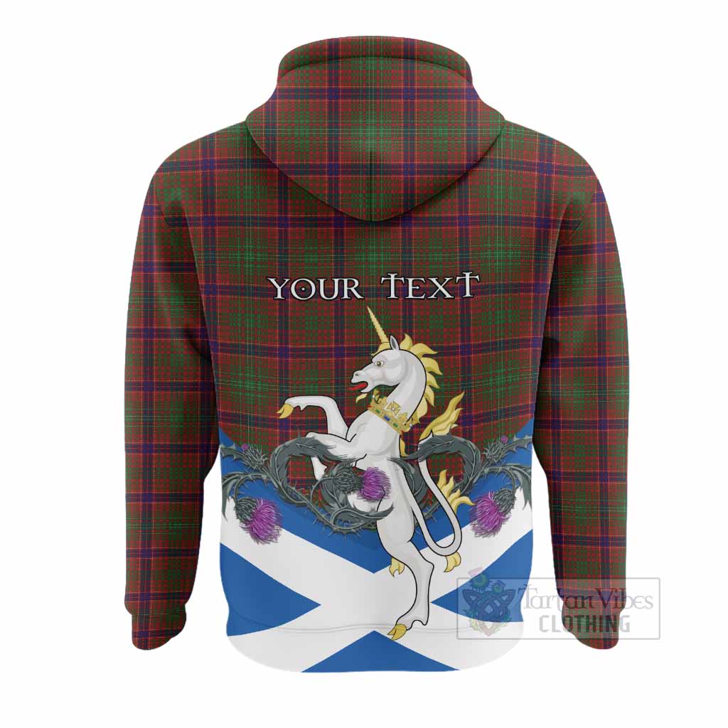 Lumsden Tartan Crest Hoodie Scottish Unicorn With Thistle