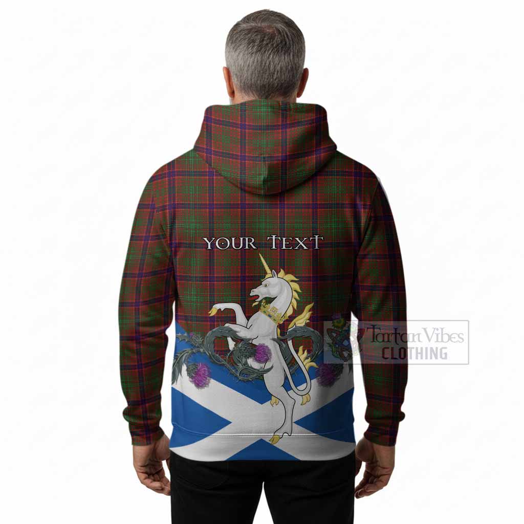 Lumsden Tartan Crest Hoodie Scottish Unicorn With Thistle