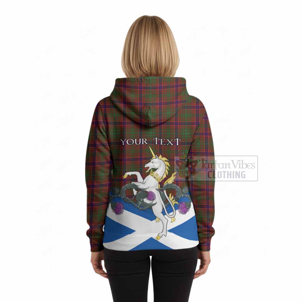 Lumsden Tartan Crest Hoodie Scottish Unicorn With Thistle