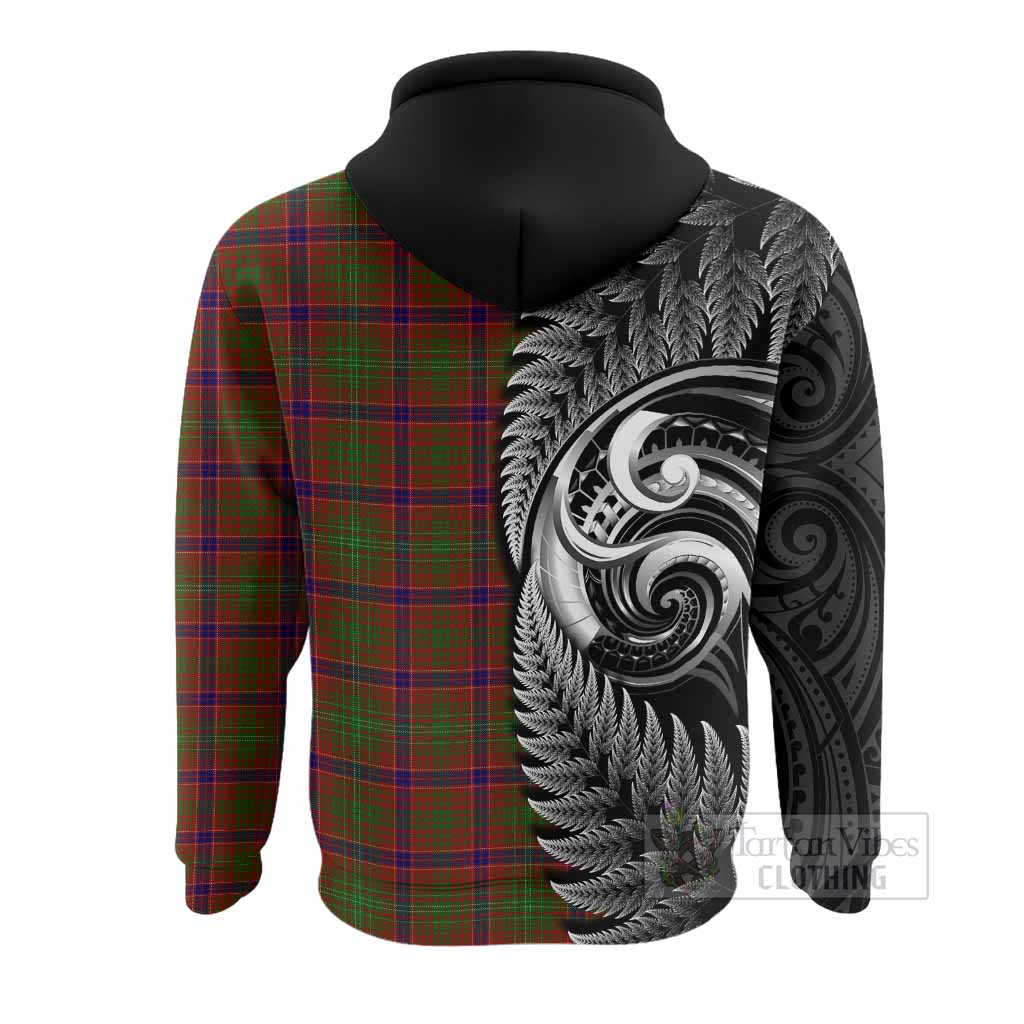 Lumsden Tartan Crest Hoodie With New Zealand Silver Fern Maori Koru