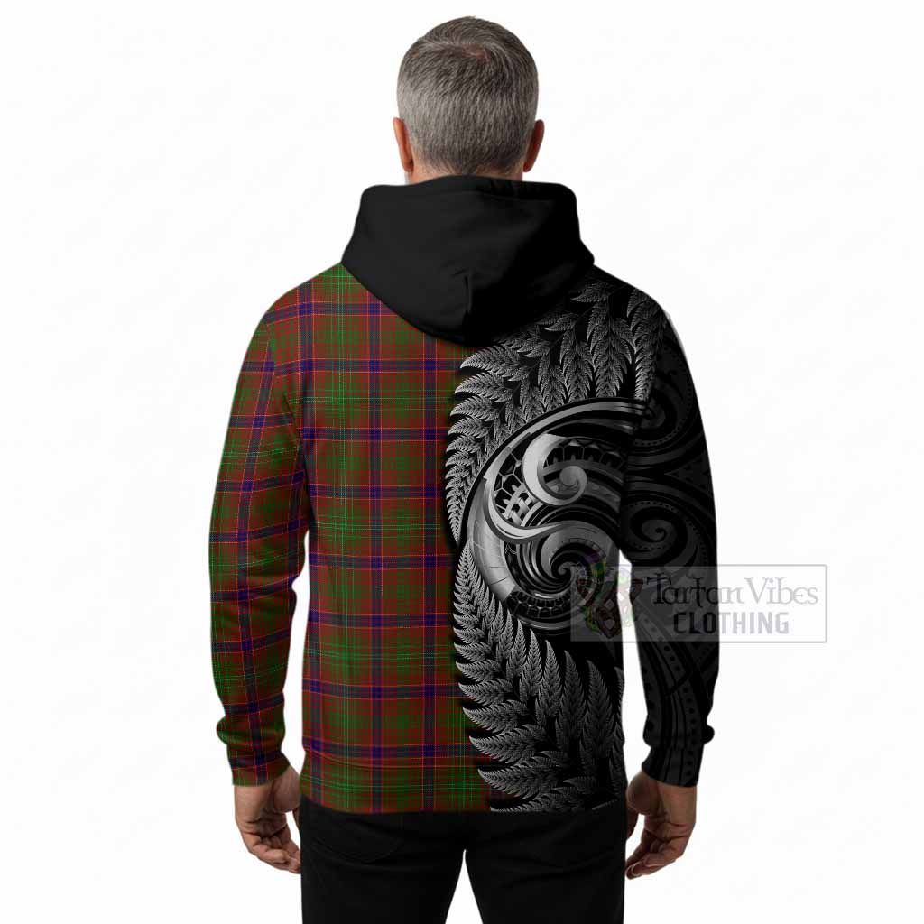 Lumsden Tartan Crest Hoodie With New Zealand Silver Fern Maori Koru