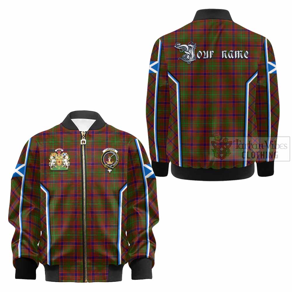 Lumsden Tartan Crest Kid Bomber Jacket Scotland Coat of Arm Flag Style - Tartan Vibes Clothing