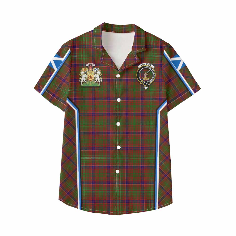 Lumsden Tartan Crest Kid Hawaiian Shirt Scotland Coat of Arm Flag Style - Tartan Vibes Clothing