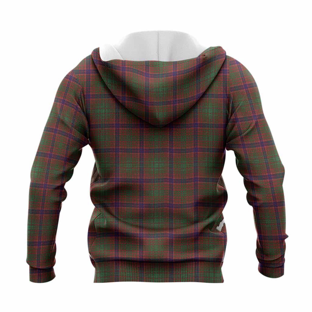 Lumsden Tartan Crest Knitted Hoodie Ferocious Lion Style