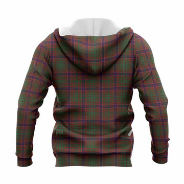 Lumsden Tartan Crest Knitted Hoodie Ferocious Lion Style