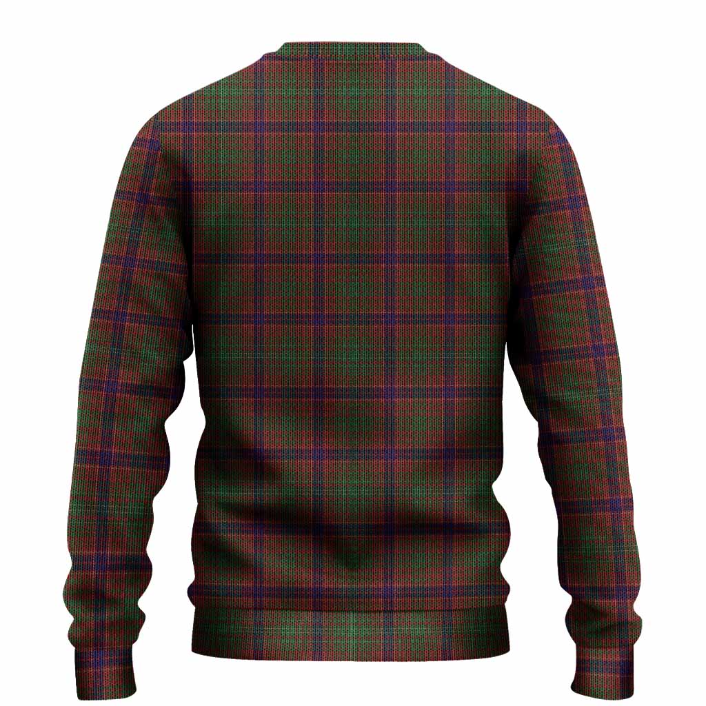 Lumsden Tartan Crest Knitted Sweater Ferocious Lion Style
