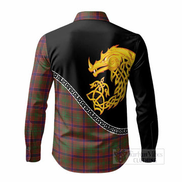 Lumsden Tartan Crest Long Sleeve Button Shirts Legendary Dragon Knot Half Style