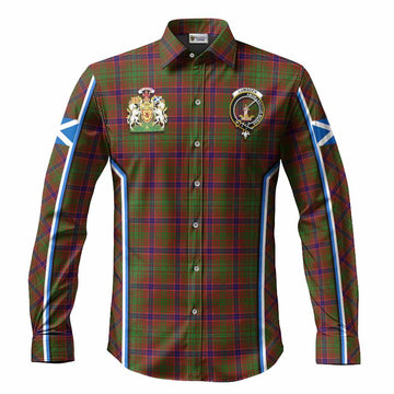 Lumsden Tartan Crest Long Sleeve Button Shirts Scotland Coat of Arm Flag Style