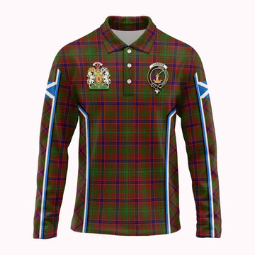 Lumsden Tartan Crest Long Sleeve Polo Shirt Scotland Coat of Arm Flag Style