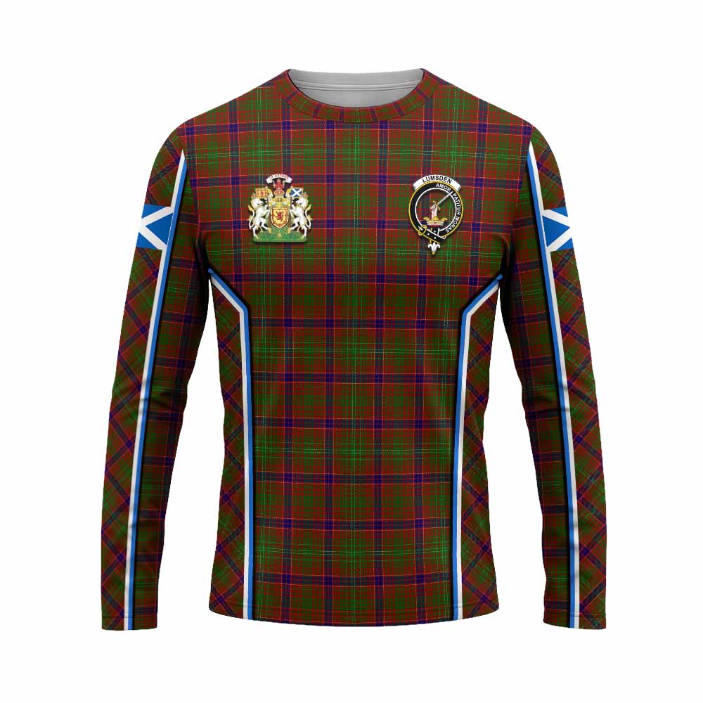 Lumsden Tartan Crest Long Sleeve T-Shirt Scotland Coat of Arm Flag Style - Tartan Vibes Clothing