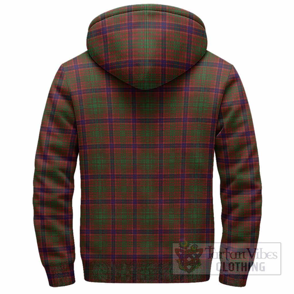 Lumsden Tartan Crest Sherpa Hoodie Ferocious Lion Style