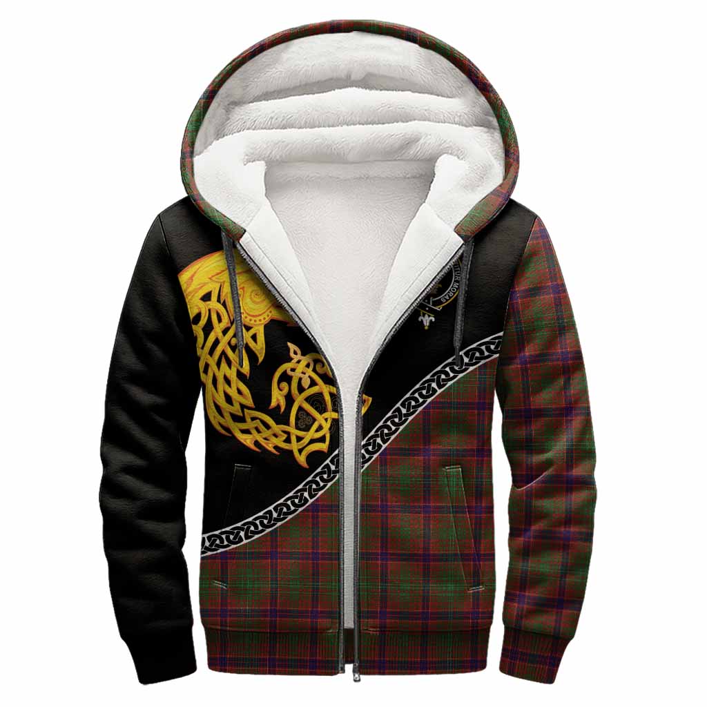Lumsden Tartan Crest Sherpa Hoodie Legendary Dragon Knot Half Style