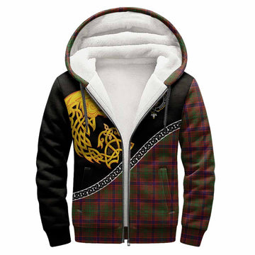 Lumsden Tartan Crest Sherpa Hoodie Legendary Dragon Knot Half Style