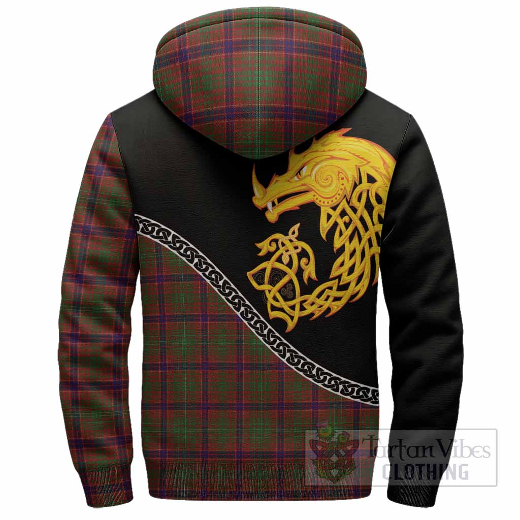Lumsden Tartan Crest Sherpa Hoodie Legendary Dragon Knot Half Style