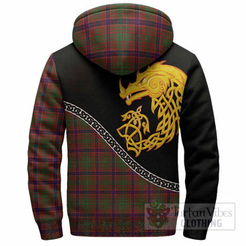 Lumsden Tartan Crest Sherpa Hoodie Legendary Dragon Knot Half Style