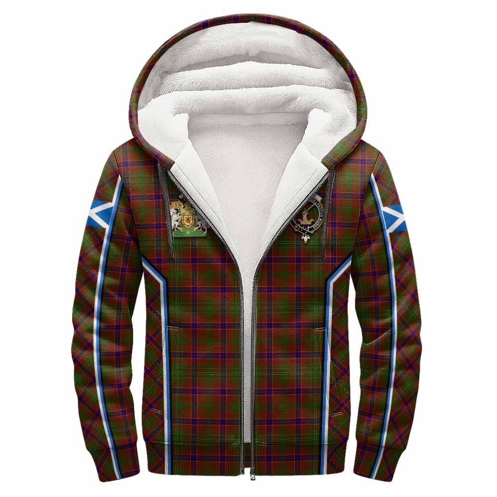 Lumsden Tartan Crest Sherpa Hoodie Scotland Coat of Arm Flag Style - Tartan Vibes Clothing