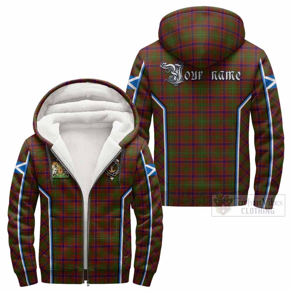 Lumsden Tartan Crest Sherpa Hoodie Scotland Coat of Arm Flag Style - Tartan Vibes Clothing