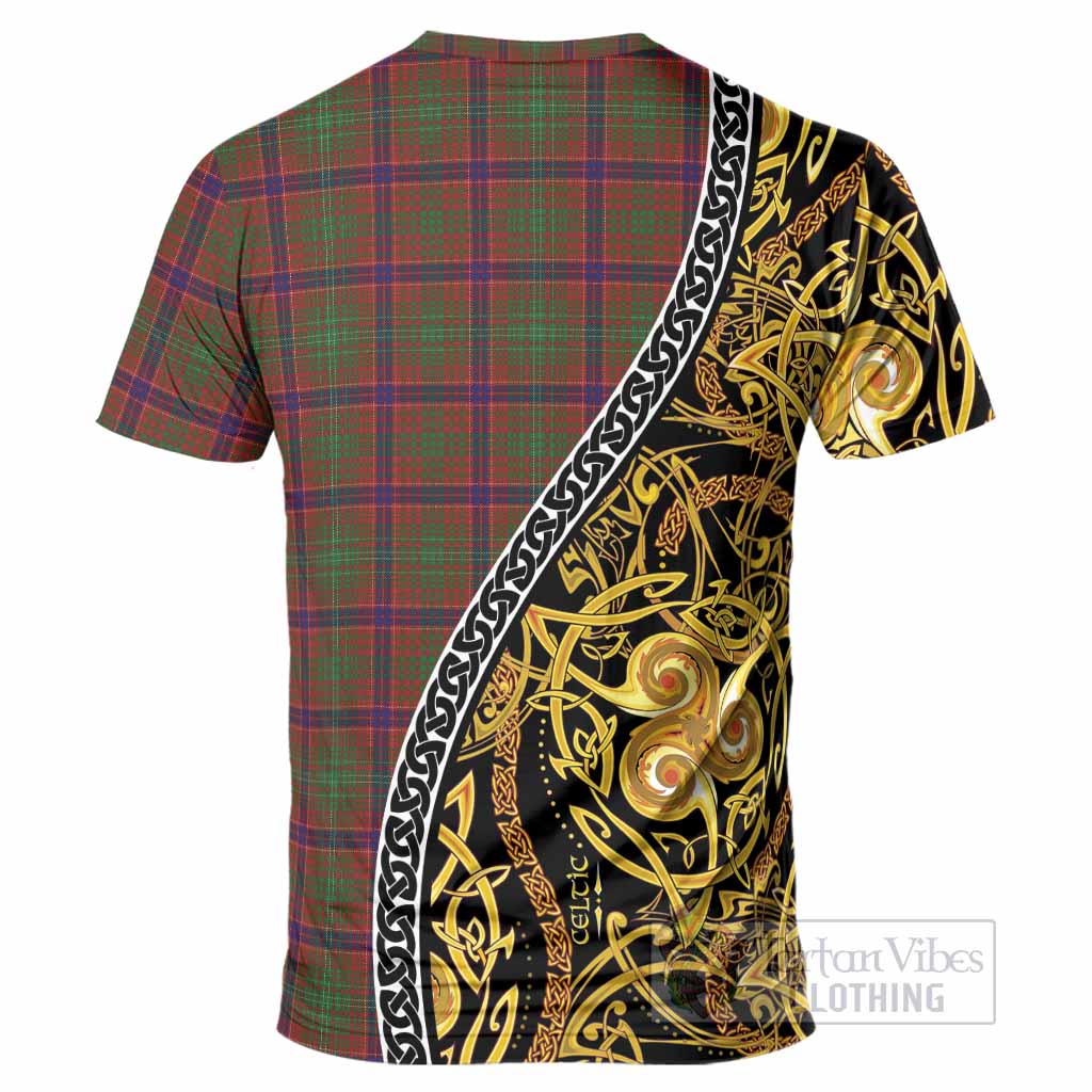 Lumsden Tartan Crest T-Shirt Celtic Knot and Triple Trickle Spiral Symbols