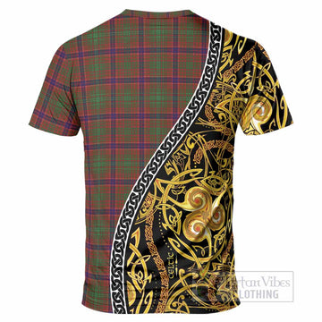 Lumsden Tartan Crest T-Shirt Celtic Knot and Triple Trickle Spiral Symbols