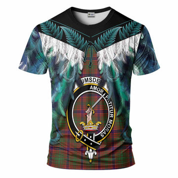 Lumsden Tartan Crest T-Shirt New Zealand Maori Korowai Cloak