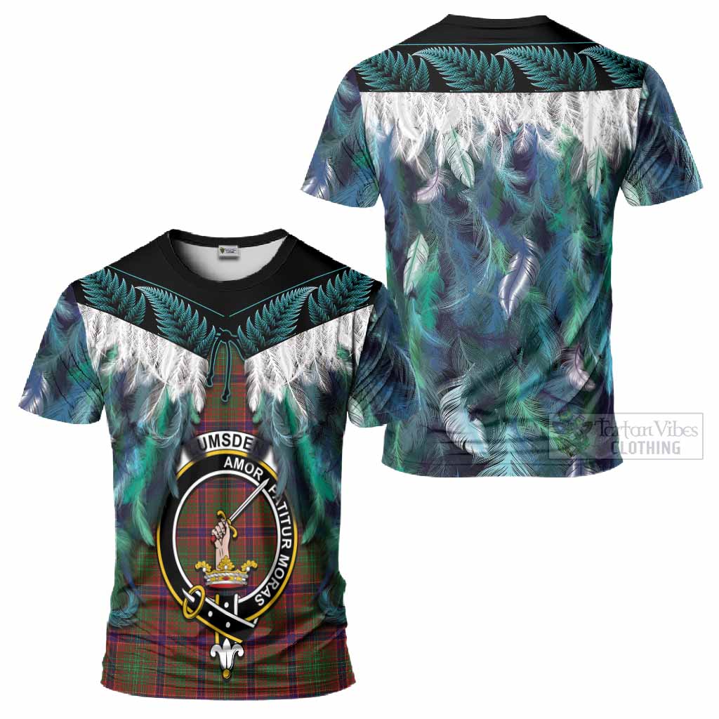 Lumsden Tartan Crest T-Shirt New Zealand Maori Korowai Cloak