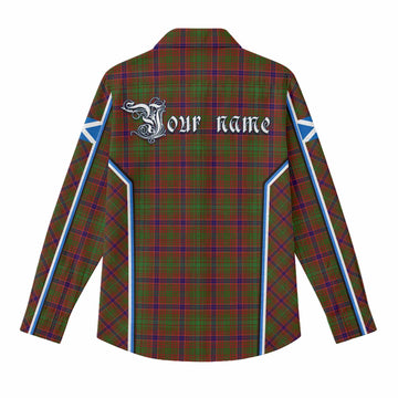 Lumsden Tartan Crest Women Casual Shirt Scotland Coat of Arm Flag Style